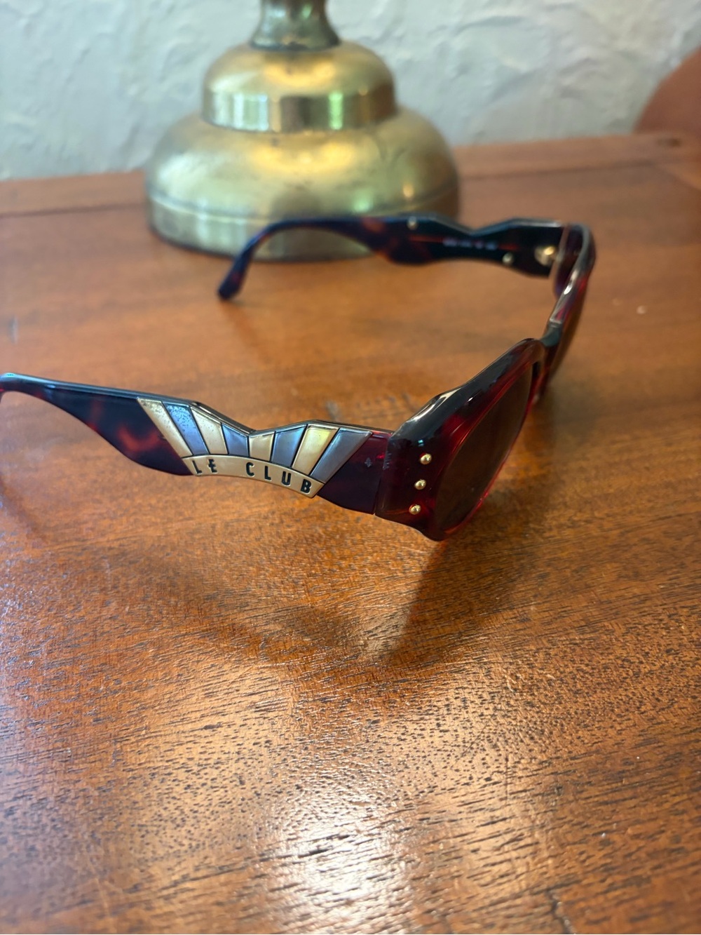 Vintage Le Club 2045 Women’s Tortoise Sunglasses in Deep Burgundy